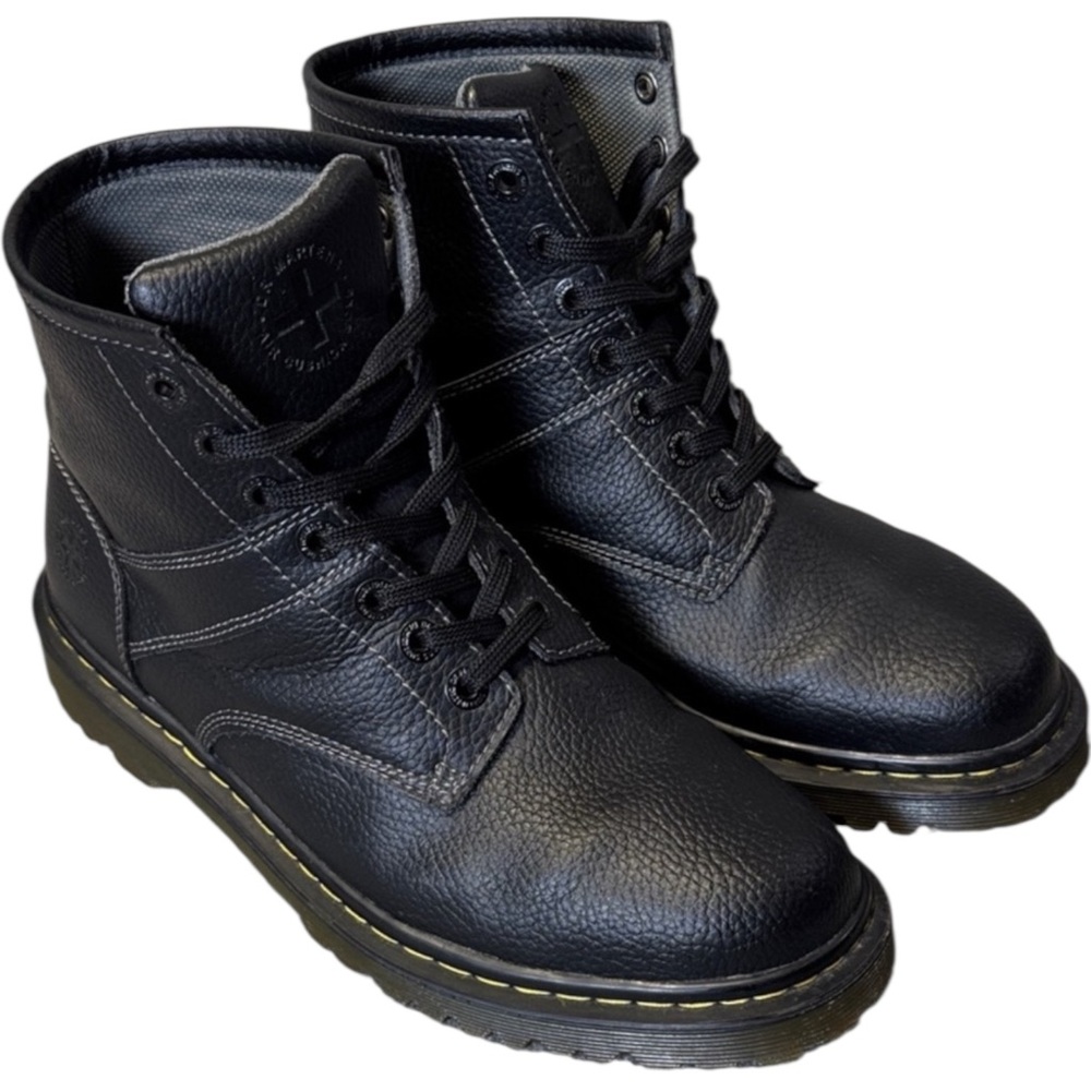 Dr. Martens Roseland Tough Black Pebbled Vegan Leather Boots Men’s Size 10